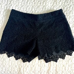 Anthropologie Elevenses Black Lace Shorts